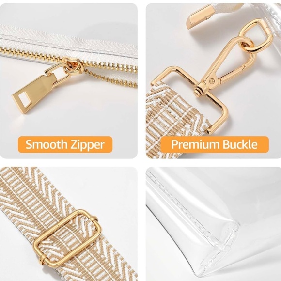 Clear Crossbody Bag with Zipper Closure - Picture 5 of 5